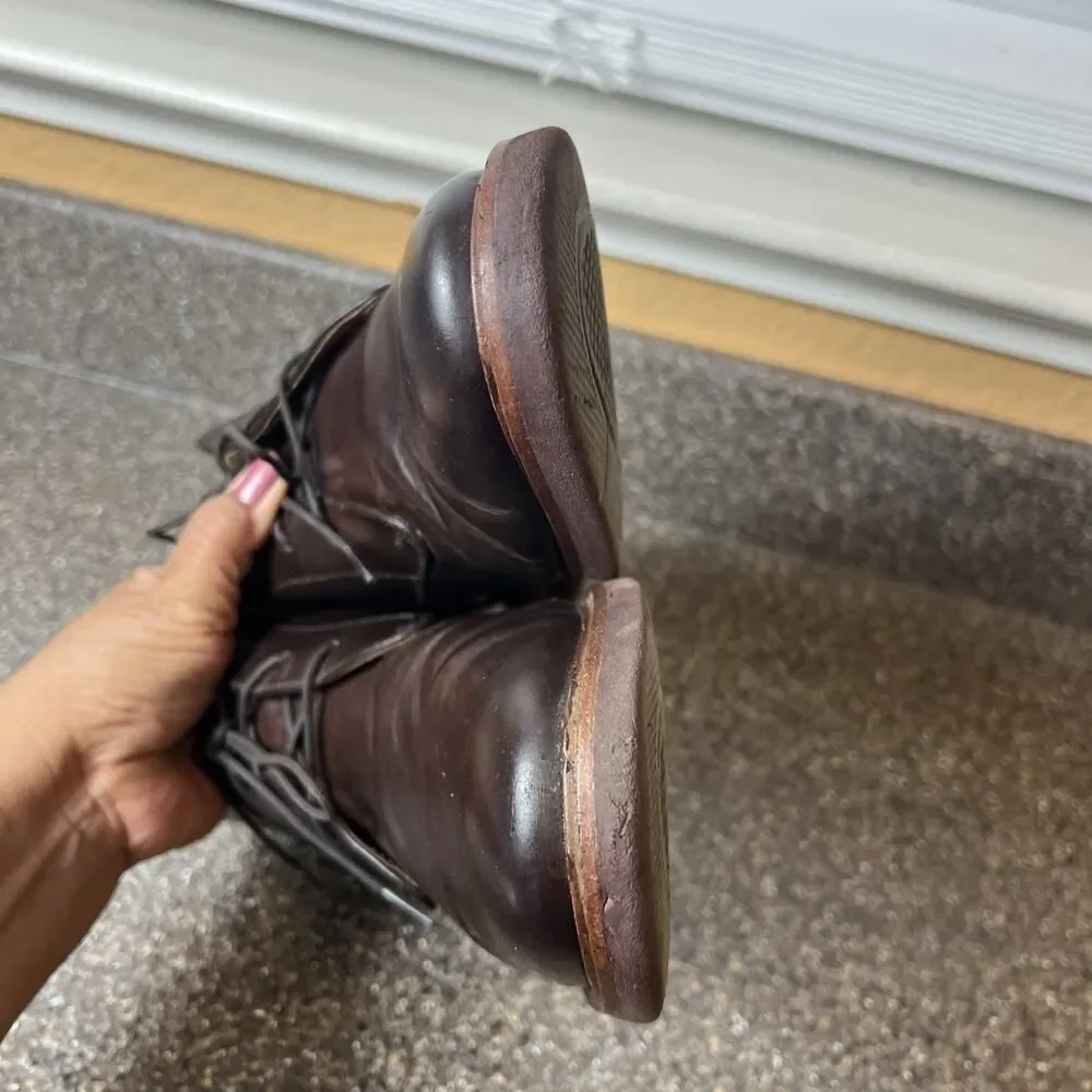 Florsheim Men's Size 8 M Brown Leather Chukka Ankle Boots Lace Up Comfort Casual